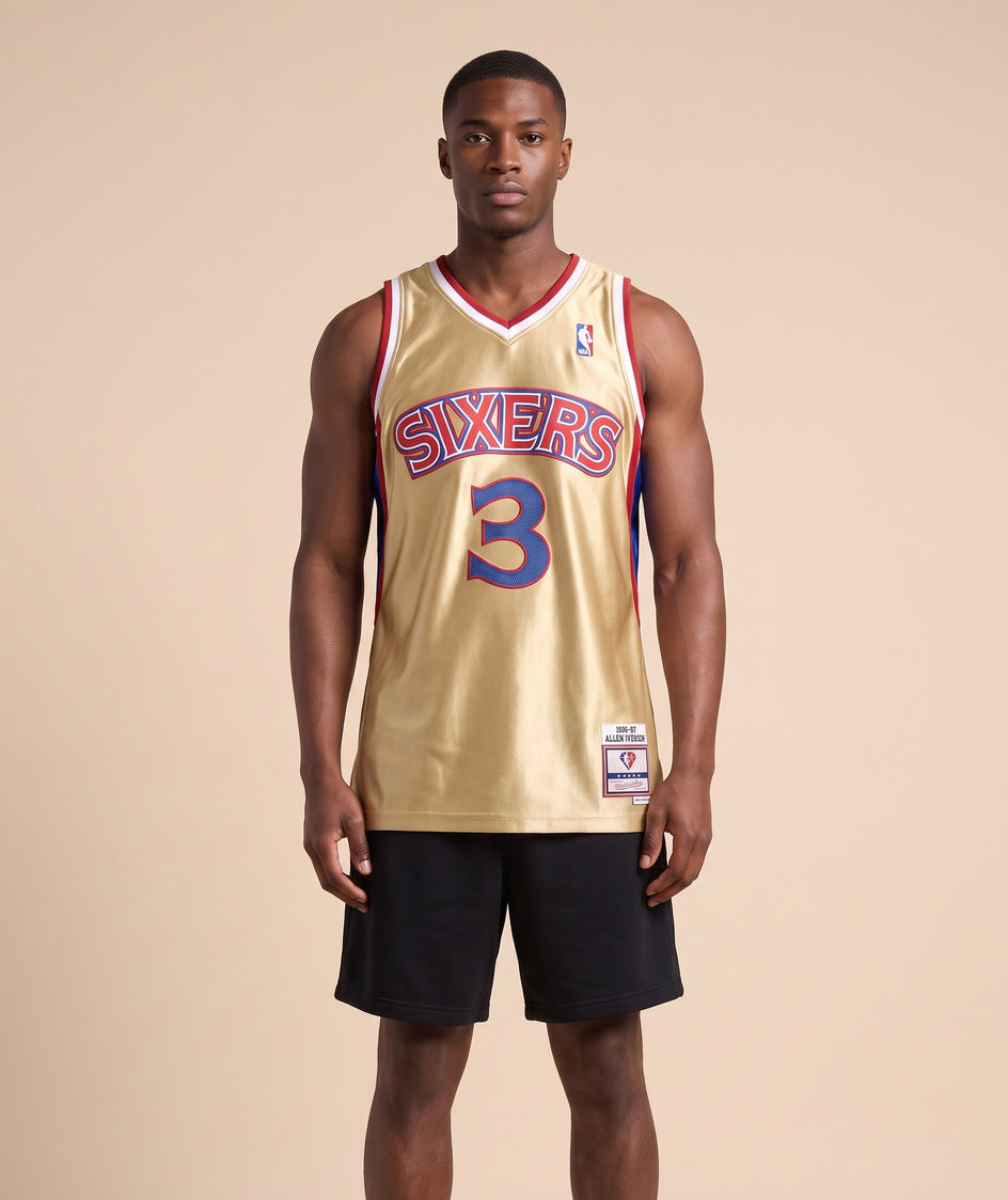 גופיית NBA - פילדלפיה 76 איברסון 3 1996-97 זהב