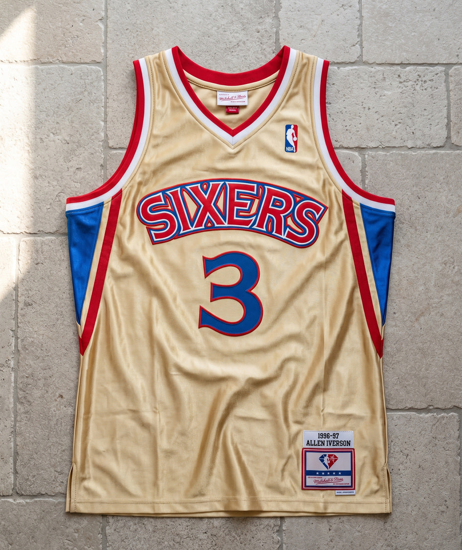 גופיית NBA - פילדלפיה 76 איברסון 3 1996-97 זהב - מוצר