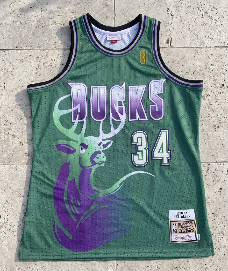 גופיית NBA - מילווקי באקס אלן 34 1996-97 ירוק - מוצר