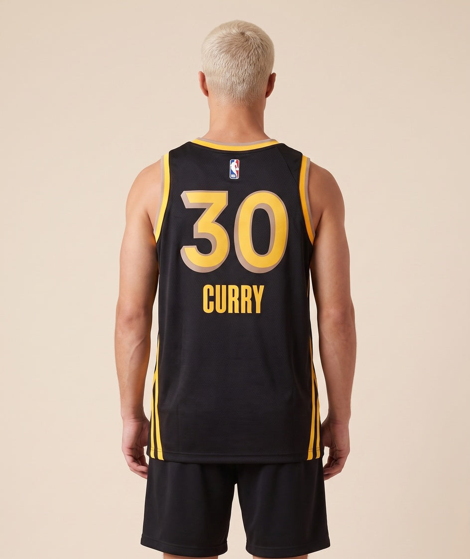 גופיית NBA - גולדן סטייט ווריורס קארי 30 23/24 שחור - גב